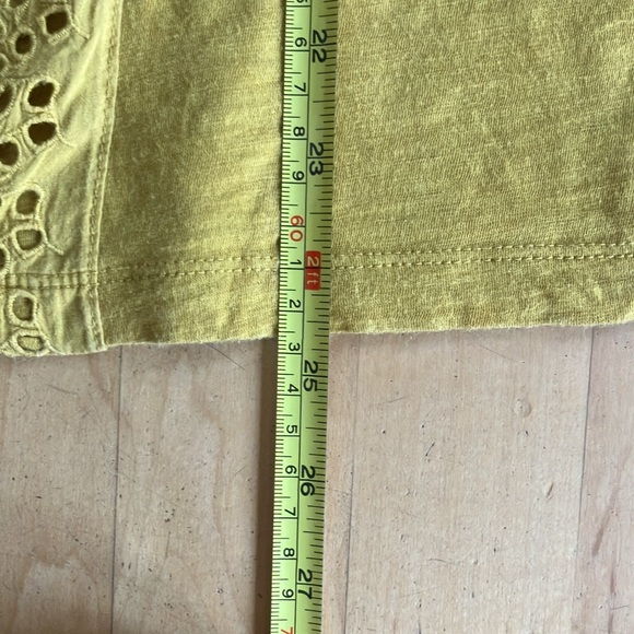 3/$20 Lands End eyelet cotton tank top yellow Small - Picture 5 of 9